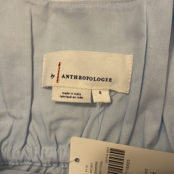 NWT Anthropologie Short Sleeve Scoop Neck Cotton Blouse, size S - Picture 6 of 9